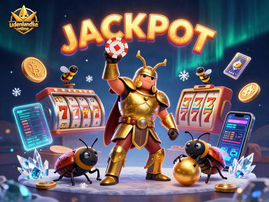 Engage with udenlandske online casino features in this vibrant 3D illustration showcasing a beetle champion!