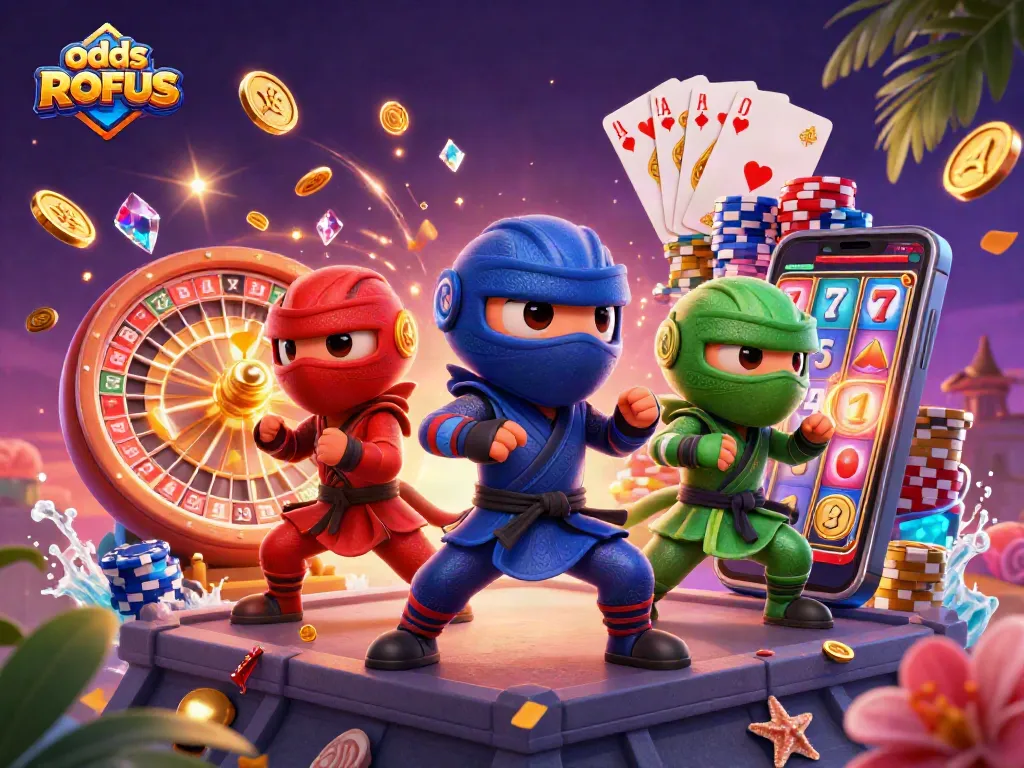 Engage in thrilling odds uden om ROFUS with chameleons showcasing dynamic betting action amidst casino elements.