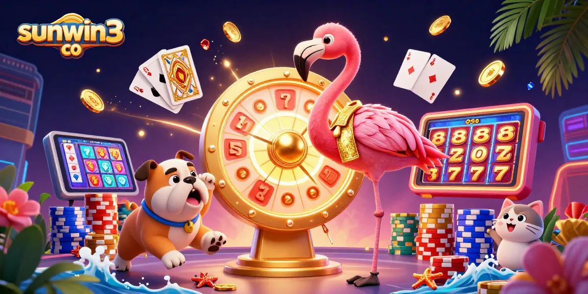 Spin to win at sunwin3 co with golden coins, vibrant poker chips, and exciting gameplay!
