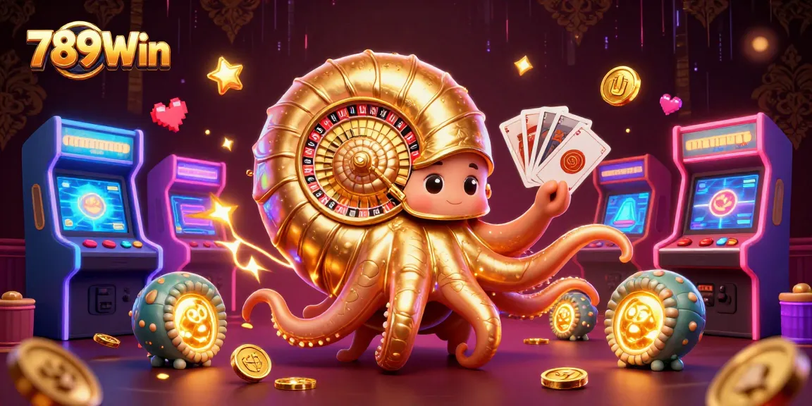 Experience the thrill of gaming at 789Win with vibrant casino illustration and dynamic game elements.