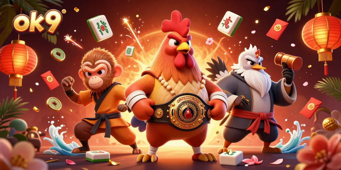 Experience thrilling bets at ok 9 with epic cartoon characters and vibrant casino elements.